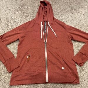 Vuori Women's Halo Performance Hoodie 2.0 in the color Cinnamon Heather Size L